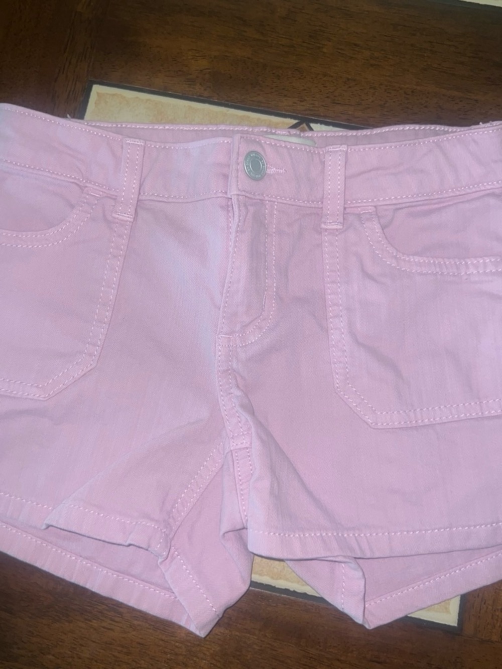 SO Girls' Light Pink Denim Shorts with Back Pockets